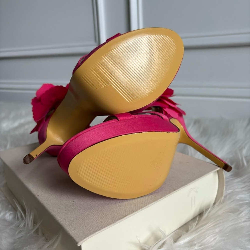 Nina Shoes Satin Pink Flower Heels - Picture 8 of 8